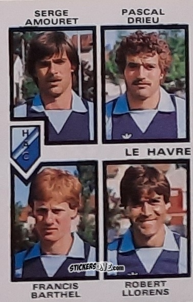 Cromo Serge Amouret / Pascal Drieu / Francis Barthel / Robert Llorens - Football France 1984-1985 n. 377 - Panini
