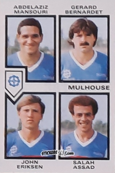 Cromo Abdelaziz Mansouri / Gerard Bernardet / John Eriksen / Salah Assad - Football France 1984-1985 n. 381 - Panini