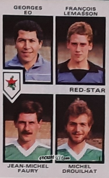 Cromo Georges Eo / Francois Lemasson / Jean-Michel Faury / Michel Drouilhat - Football France 1984-1985 n. 388 - Panini