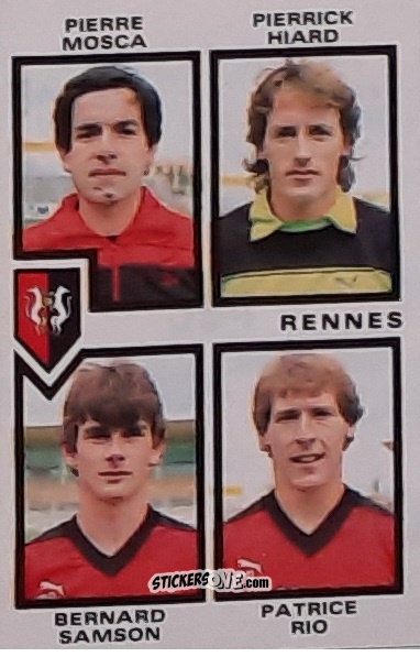 Figurina Pierre Mosca / Pierrick Hiard / Bernard Samson / Patrice Rio - Football France 1984-1985 n. 394 - Panini