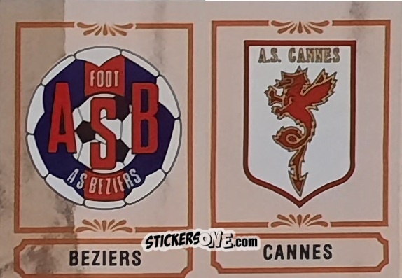 Cromo Ecusson Biterroise Beziers / Cannes - Football France 1984-1985 n. 407 - Panini