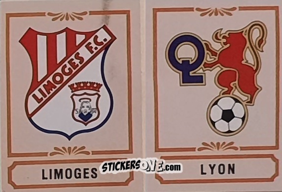 Sticker Ecusson Limoges / Olympique Lyonnais - Football France 1984-1985 n. 410 - Panini