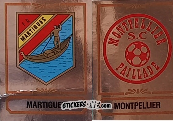 Sticker Ecusson Martigues / Montpellier - Football France 1984-1985 n. 411 - Panini