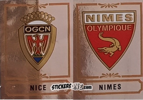 Sticker Ecusson Nice / Nimes Olympique - Football France 1984-1985 n. 412 - Panini