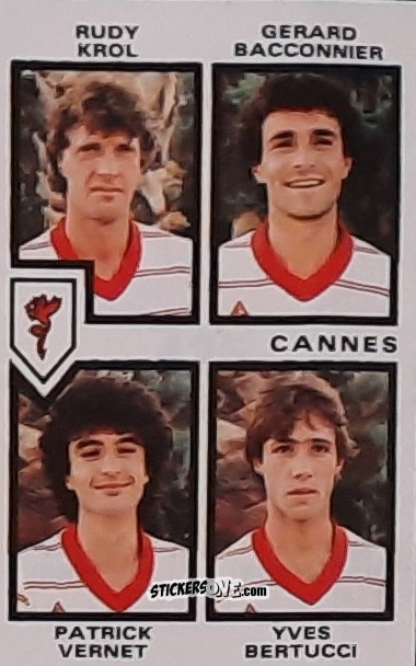 Figurina Rudy Krol / Gerard Bacconnier / Patrick Vernet / Yves Bertucci - Football France 1984-1985 n. 425 - Panini