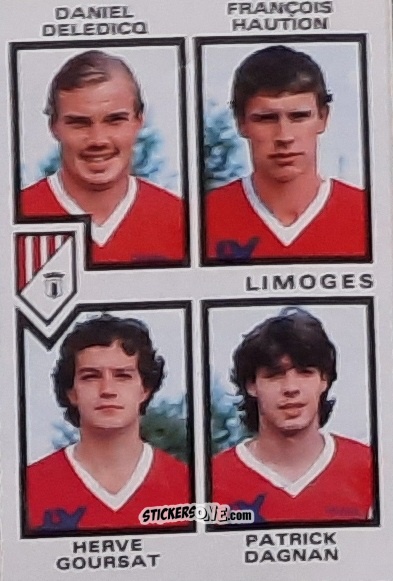 Sticker Daniel Deledicq / Francois Haution / Herve Goursat / Patrick Dagnan - Football France 1984-1985 n. 440 - Panini