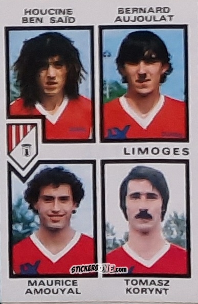 Sticker Houcine Ben Said / Bernard Aujoulat / Maurice Amouyal / Tomasz Korynt - Football France 1984-1985 n. 441 - Panini