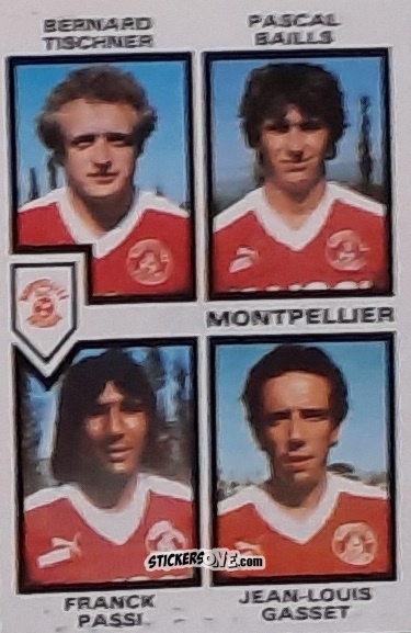 Sticker Bernard Tischner / Pascal Baills / Franck Passi / Jean-Louis Gasset - Football France 1984-1985 n. 449 - Panini