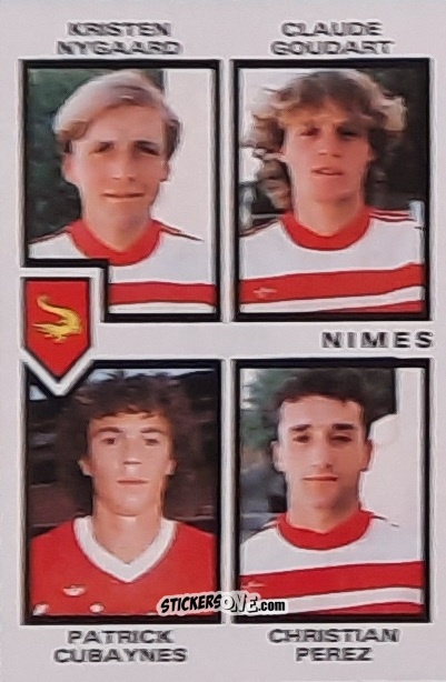 Figurina Kristen Nygaard / Claude Goudart / Patrick Cubaynes / Christian Perez - Football France 1984-1985 n. 456 - Panini