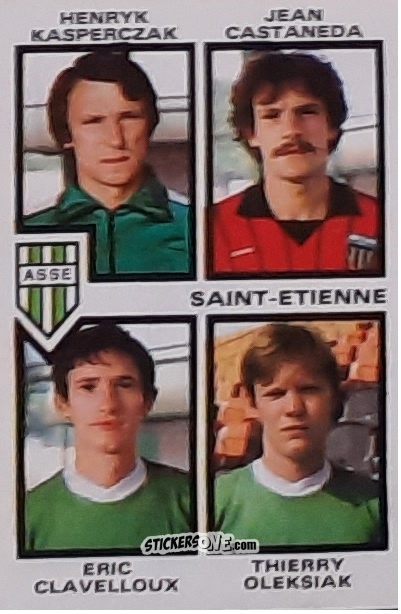 Cromo Henryk Kasperczak / Jean Castaneda / Eric Clavelloux / Thierry Oleksiak - Football France 1984-1985 n. 457 - Panini