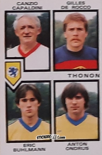 Cromo Canzio Capaldini / Gilles De Rocco / Eric Buhlmann / Anton Ondrus - Football France 1984-1985 n. 463 - Panini