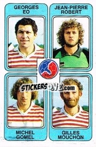 Cromo Georges Eo / Jean-Pierre Robert / Michel Gomel / Gilles Mouchon - Football France 1985-1986 n. 405 - Panini