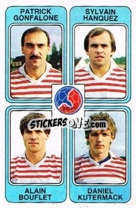 Sticker Patrick Gonfalone / Sylvain Hanquez / Alain Bouflet / Daniel Kutermack - Football France 1985-1986 n. 407 - Panini
