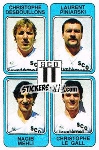 Sticker Christophe Desbouillons / Laurent Piniarski / Nagib Mehli / Christophe Le Gall - Football France 1985-1986 n. 409 - Panini