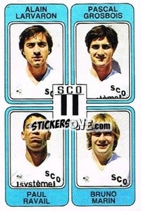 Cromo Alain Larvaron / Pascal Grosbois / Paul Ravail / Bruno Marin - Football France 1985-1986 n. 410 - Panini