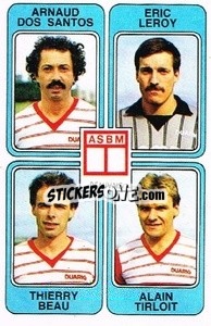 Sticker Arnaud Dos Santos / Eric Leroy / Thierry Beau / Alain Tirloit - Football France 1985-1986 n. 411 - Panini
