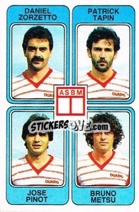 Figurina Daniel Zorzetto / Patrick Tapin / Jose Pinot / Bruno Metsu - Football France 1985-1986 n. 412 - Panini