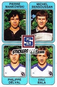 Sticker Pierre Mankowski / Michel Bensoussan / Philippe Delval / Eric Bala - Football France 1985-1986 n. 417 - Panini
