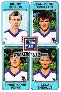Sticker Bruno Scipon / Jean-Pierre Avrillon / Christophe Point / Pascal Theault - Football France 1985-1986 n. 418 - Panini