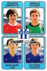 Sticker Francis Smerecki / Angelo Hugues / Jean-Noel Lise / Patrice Buisset - Football France 1985-1986 n. 420 - Panini