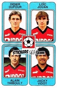 Cromo Didier Dufour / Loic Jouan / Alain Thiboult / Jacky Vidot - Football France 1985-1986 n. 424 - Panini