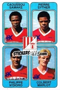 Sticker Caoussou Samake / Pierre Syther / Philippe N'Dioro / Colbert Marlot - Football France 1985-1986 n. 428 - Panini