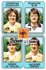 Sticker Christian Gourcuff / Francois Blin / Didier Le Tallec / Jacques Perais - Football France 1985-1986 n. 429 - Panini