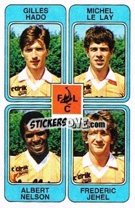 Sticker Gilles Hado / Michel Le Lay / Albert Nelson / Frederic Jehel - Football France 1985-1986 n. 430 - Panini
