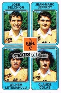 Sticker Jose Belchior / Jean-Marc Jeffroy / Wilhelm Letemahulu / Claude Colas - Football France 1985-1986 n. 431 - Panini