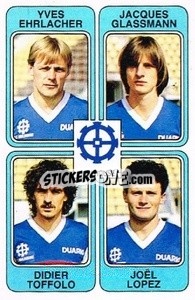 Cromo Yves Ehrlacher / Jacques Glassmann / Didier Toffolo / Joel Lopez - Football France 1985-1986 n. 433 - Panini