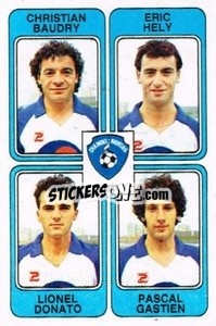 Sticker Christian Baudry / Eric Hely / Lionel Donato / Pascal Gastien - Football France 1985-1986 n. 436 - Panini