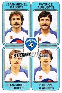 Figurina Jean-Michel Bassot / Patrice Augustin / Jean-Michel Ferriere / Philippe Gladines - Football France 1985-1986 n. 437 - Panini