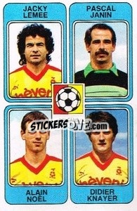 Sticker Jacky Lemee / Pascal Janin / Alain Noel / Didier Knayer - Football France 1985-1986 n. 438 - Panini
