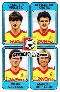 Figurina Jean-Luc Vinuesa / Alexandre Kristic / Milan Calasan / Marcel De Falco - Football France 1985-1986 n. 440 - Panini