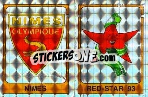 Sticker Ecusson Nimes Olympique / Red-Star - Football France 1985-1986 n. 339 - Panini