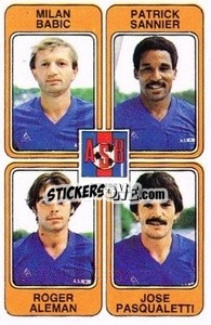 Sticker Milan Babic / Patrick Sannier / Roger Aleman / Jose Pasqualetti - Football France 1985-1986 n. 346 - Panini