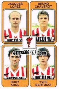 Sticker Jacques Lopez / Bruno Chaverot / Rudy Krol / Yves Bertucci - Football France 1985-1986 n. 349 - Panini