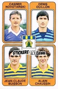 Sticker Casimir Novotarski / Denis Ouillon / Jean-Claude Buisson / Alain Chaussin - Football France 1985-1986 n. 357 - Panini