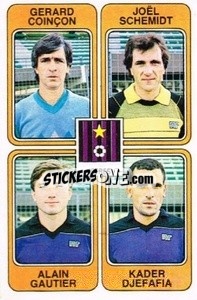 Cromo Gerard Coincon / Joel Schemidt / Alain Gautier / Kader Djefaria - Football France 1985-1986 n. 360 - Panini