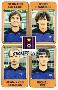 Sticker Bernard Lafleur / Lionel Francioli / Jean-Yves Kerjean / Michel Piq - Football France 1985-1986 n. 361 - Panini