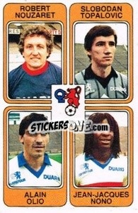Sticker Robert Nouzaret / Slobodan Topalovic / Alain Olio / Jean-Jacques Nono - Football France 1985-1986 n. 366 - Panini
