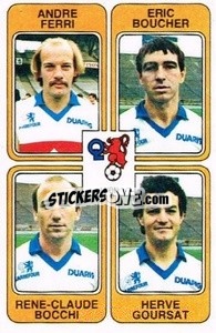 Figurina Andre Ferri / Eric Boucher / Rene-Claude Bocchi / Herve Goursat - Football France 1985-1986 n. 367 - Panini