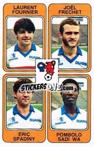 Sticker Laurent Fournier / Joel Frechet / Eric Spadiny / Pombolo Sadi Wa - Football France 1985-1986 n. 368 - Panini