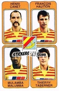 Sticker Henri Canet / Francois Haution / Mulamba Malumba / Thierry Tebernier - Football France 1985-1986 n. 370 - Panini