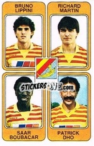 Figurina Bruno Lippini / Richard Martin / Saar Boubacar / Patrick Dho - Football France 1985-1986 n. 371 - Panini