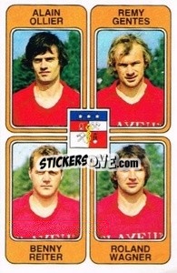 Figurina Alain Olleir / Remy Gentes / Benny Reiter / Roland Wagner - Football France 1985-1986 n. 374 - Panini