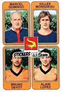 Sticker Marcel Domingo / Gilles Morisseau / Bruno Devot / Alain Lopez - Football France 1985-1986 n. 378 - Panini