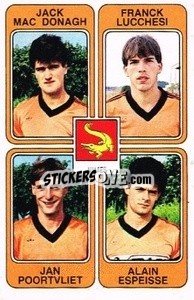 Cromo Jack MacDonagh / Franck Lucchesi / Jan Poortvliet / Alain Espeisse - Football France 1985-1986 n. 379 - Panini
