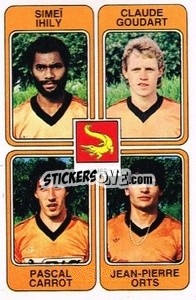 Sticker Simei Ihily / Claude Goudart / Pascal Carrot / Jean-Pierre Orts - Football France 1985-1986 n. 380 - Panini
