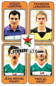 Sticker Roger Lemerre / Francois Lemasson / Jean-Michel Faury / Pascal Havet - Football France 1985-1986 n. 381 - Panini